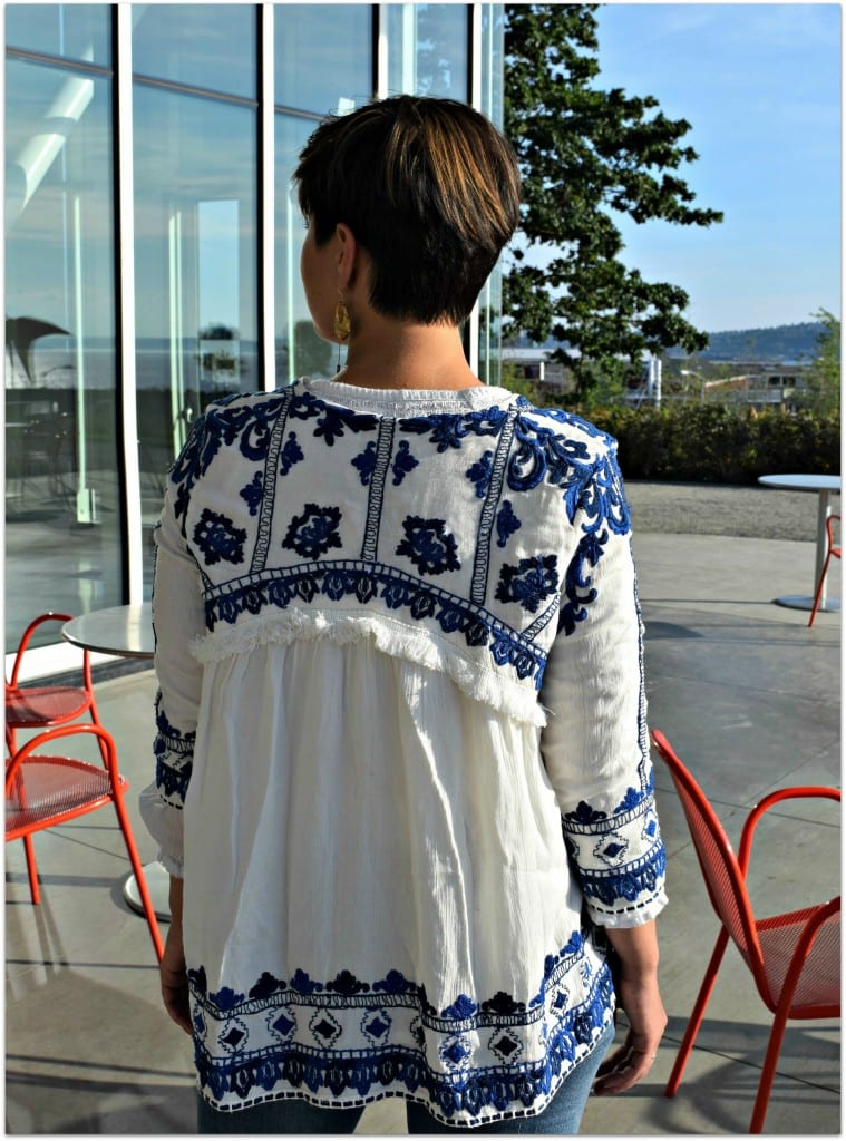 Zara Embroidered Fringe White Jacket Top