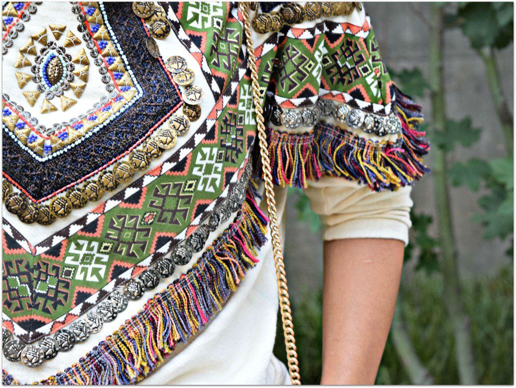 Zara Embroidered Fringe Sweatshirt