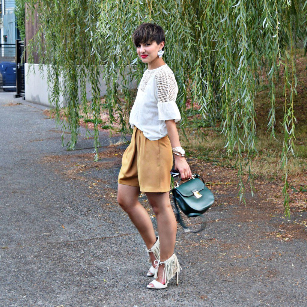 Topshop Workwear Wrap Shorts Seattle Blogger