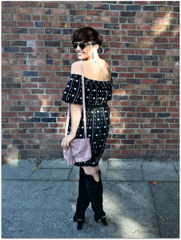 Topshop Off the Shoulder Dress- Seattle Blogger