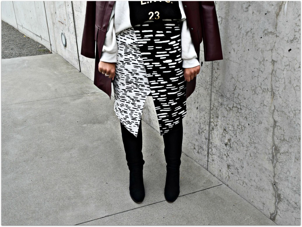 C/Meo the label black and white skirt