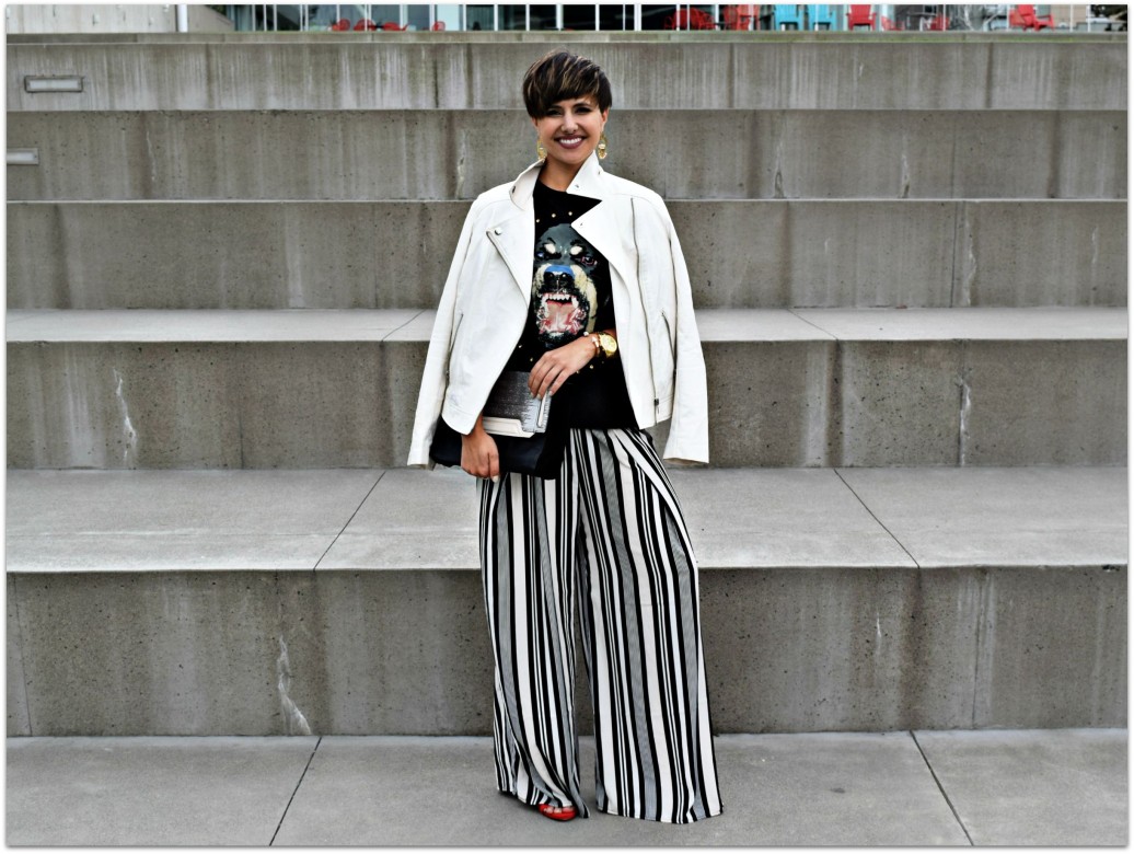 Wide Striped Pants Seattle Blogger