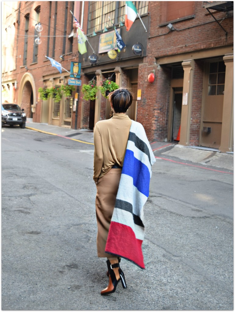 Camel Zara Half Cape Scarf